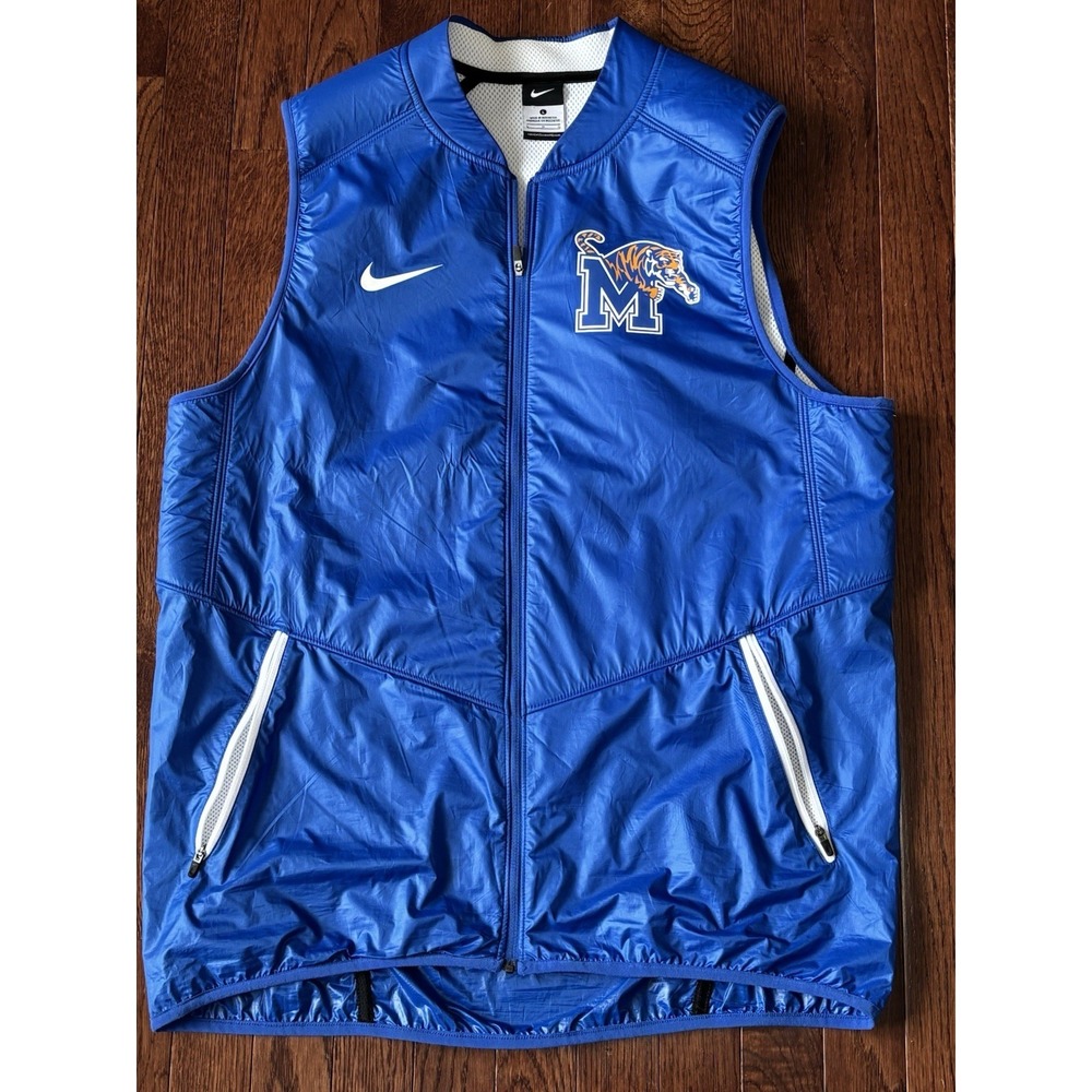 Nike‎ University Of Memphis Tigers Full Zip Vest Men's L Blue Elite